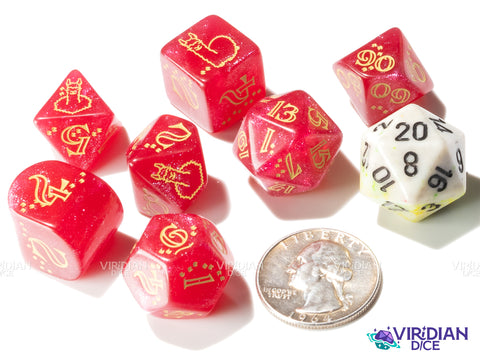 Shimmering Llama: Puffy | Acrylic Polyhedral Dice (7)