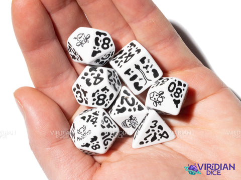 Cow Dice Set: MOOzilla | Acrylic Polyhedral Dice (7)