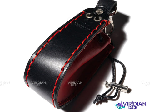 Red & Black Dice Wallet | Q Workshop | Leather Pouch Dice Bag (1)