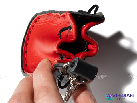 Red & Black Dice Wallet | Q Workshop | Leather Pouch Dice Bag (1)