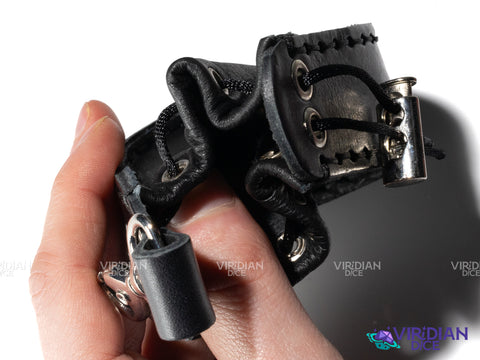 Black on Black Dice Wallet | Q Workshop | Leather Pouch Dice Bag (1)