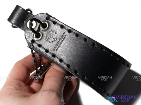 Black on Black Dice Wallet | Q Workshop | Leather Pouch Dice Bag (1)