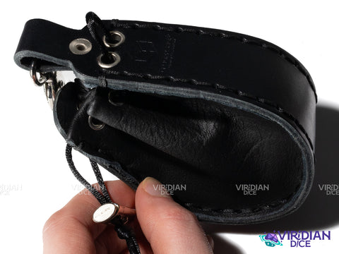 Black on Black Dice Wallet | Q Workshop | Leather Pouch Dice Bag (1)