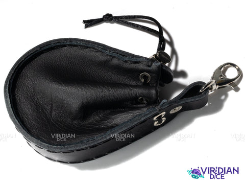 Black on Black Dice Wallet | Q Workshop | Leather Pouch Dice Bag (1)