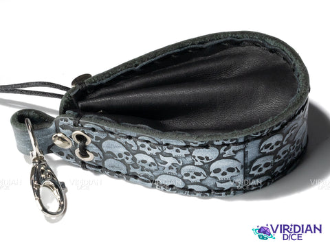 Macabre Skull Dice Wallet | Catacombs, Q Workshop | Leather Pouch Dice Bag (1)