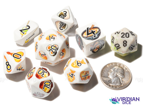 Kawaii Cuisine | Sushi, Ramen, Purin, Japanese Food, Full-Color Full-Print | Botch | Acrylic Dice Set (7)