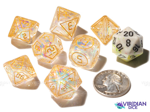 Gold Digital Frame | Holographic Foil | Resin Polyhedral Dice (7)