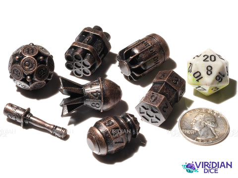 Grenadier (Copper) | TNT, Bombs, Gernades, Missiles | Metal Polyhedral Dice (7)