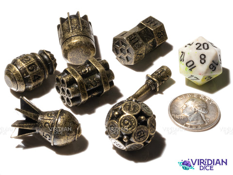 Grenadier (Bronze) | TNT, Bombs, Gernades, Missiles | Metal Polyhedral Dice (7)