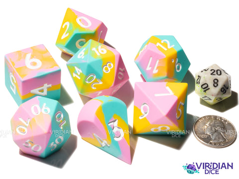 Tropical Vacation (Super Silicone) | Quishy, Smooth Finish | Oversized Silicone Polyhedral Dice (7)
