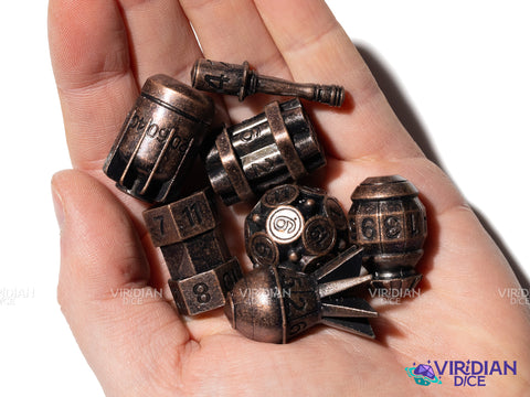 Grenadier (Copper) | TNT, Bombs, Gernades, Missiles | Metal Polyhedral Dice (7)