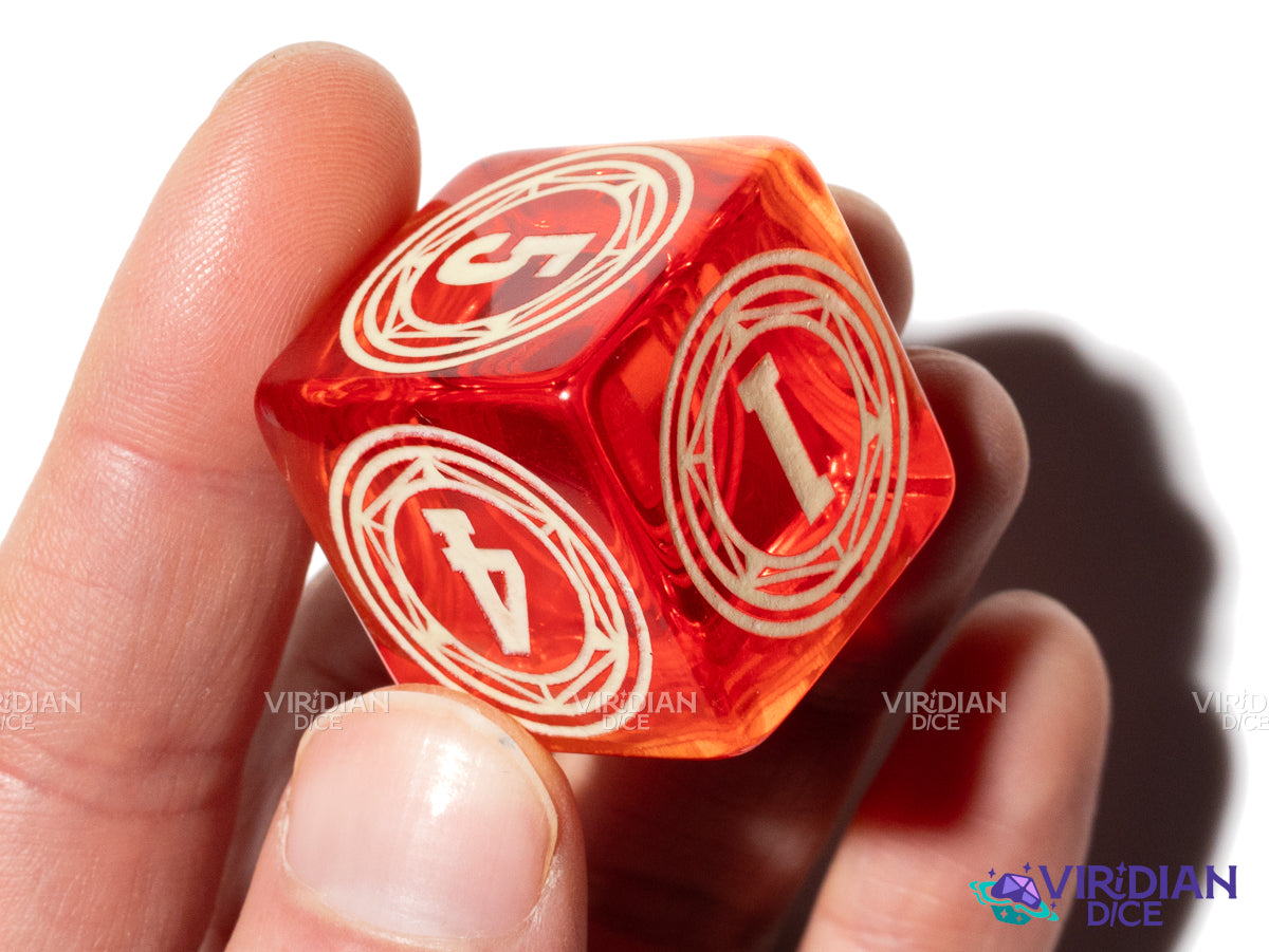 Alchemy D6 (1) | Glow In The Dark, Full Metal Alchemist Inspired | Resin Polyhedral Die/Dice