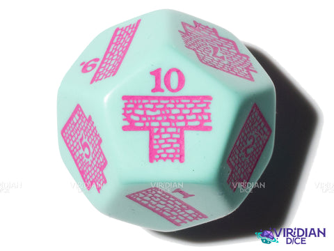 Dungeon: Layout Generator Die | Create Maps/Rooms Randomly, Layout/Blueprint Dice, Crafted Brick Design | Giant D12 Acrylic (1)