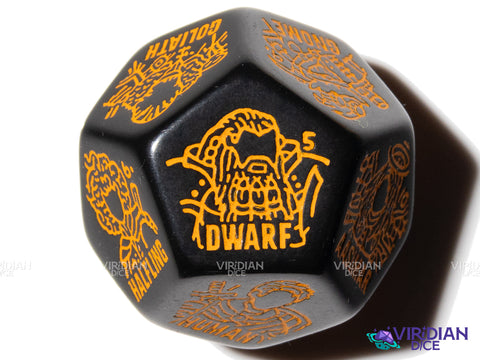 Character: Race/Species Generator Die | D&D Racial Fantasy, Giant 12-Sided Random/Improv TTRPG DnD Character Dice | Acrylic Giant D12 (1)