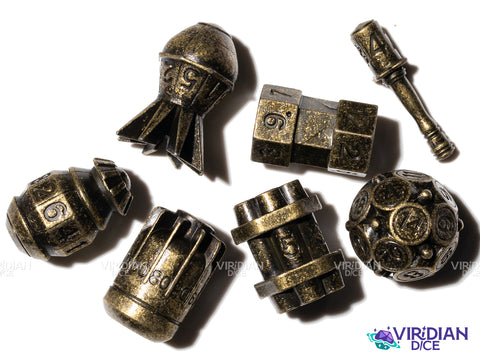 Grenadier (Bronze) | TNT, Bombs, Gernades, Missiles | Metal Polyhedral Dice (7)