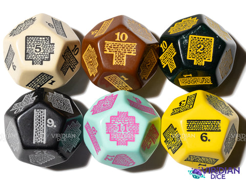 Dungeon: Layout Generator Die | Create Maps/Rooms Randomly, Layout/Blueprint Dice, Crafted Brick Design | Giant D12 Acrylic (1)