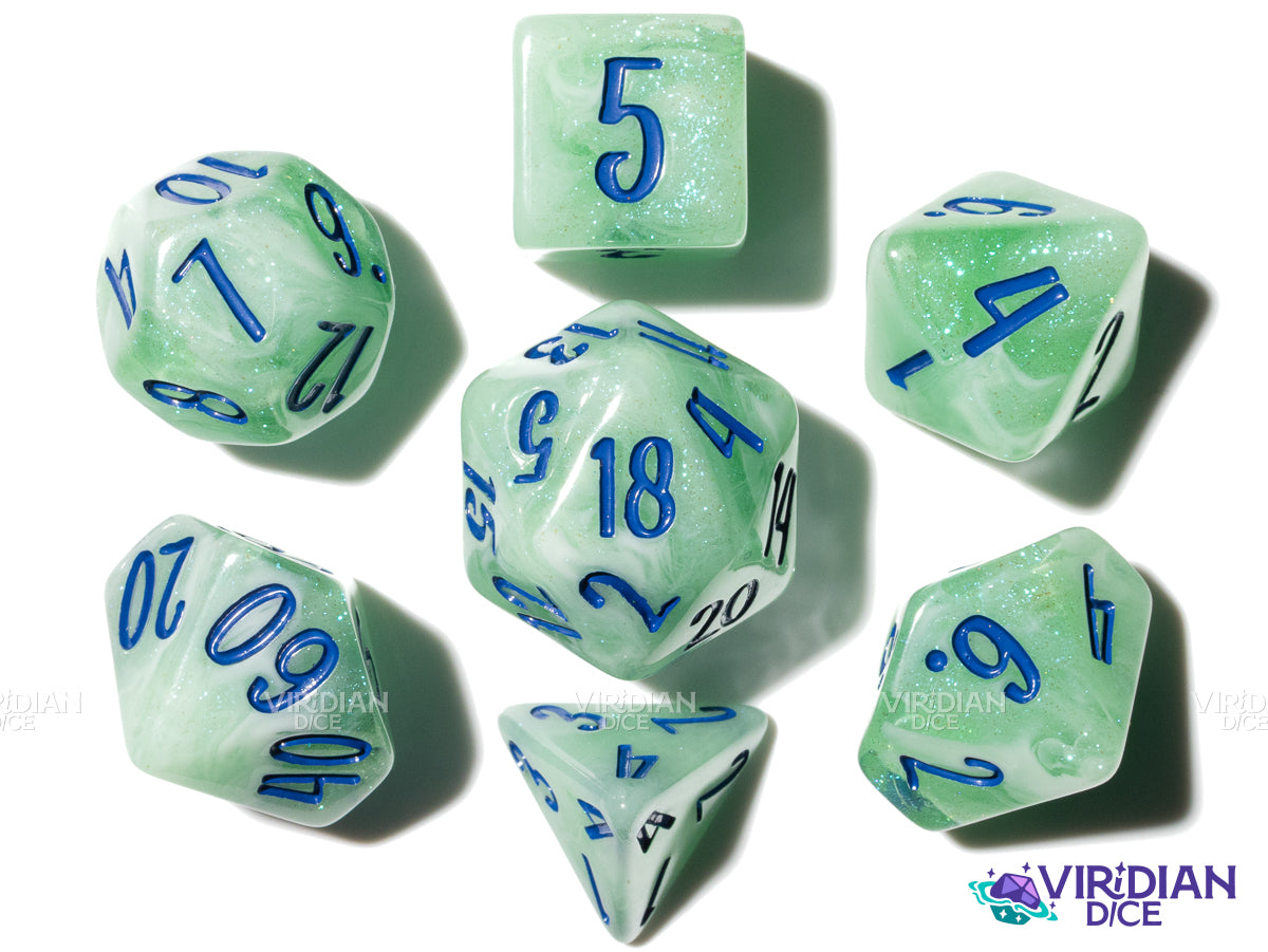 diceさま専用ページ Lillypad (Bloom & Blossom) | Green & White Swirl w Blue Ink