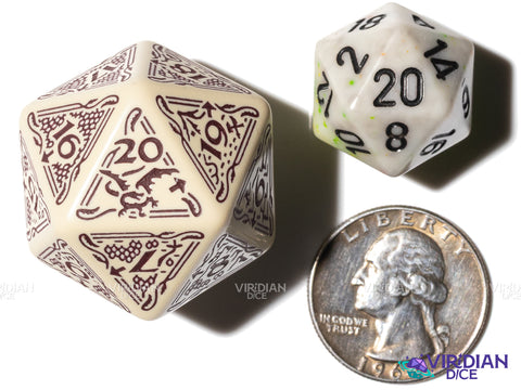 The Hobbit Spindown D20 (Terra) | Tan & Brown | Jumbo Die (1)