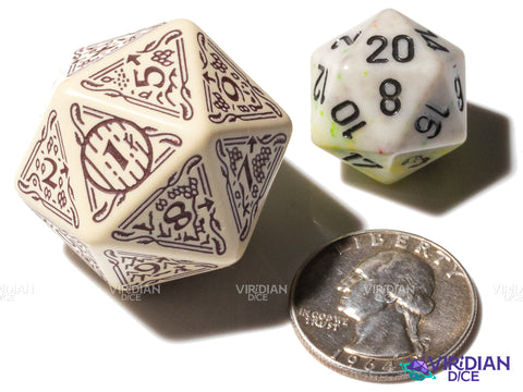 The Hobbit Spindown D20 (Terra) | Tan & Brown | Jumbo Die (1)