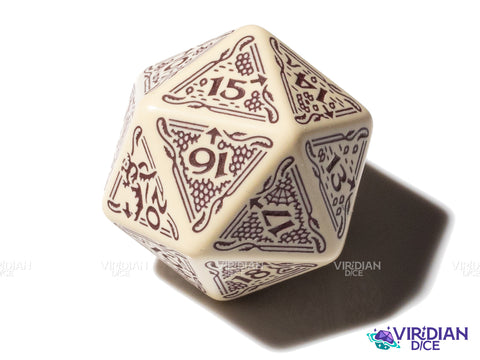 The Hobbit Spindown D20 (Terra) | Tan & Brown | Jumbo Die (1)