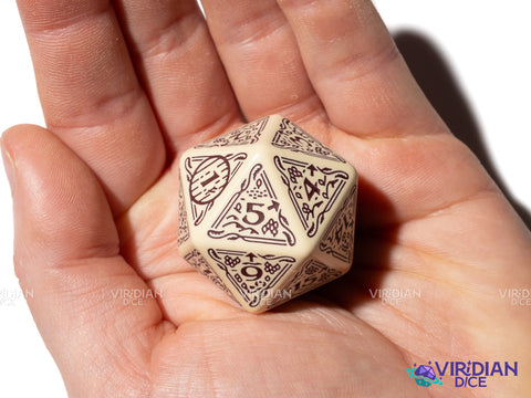 The Hobbit Spindown D20 (Terra) | Tan & Brown | Jumbo Die (1)