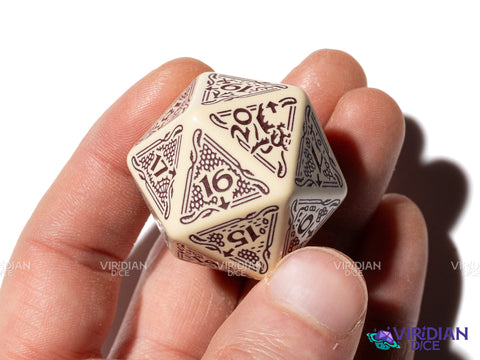 The Hobbit Spindown D20 (Terra) | Tan & Brown | Jumbo Die (1)