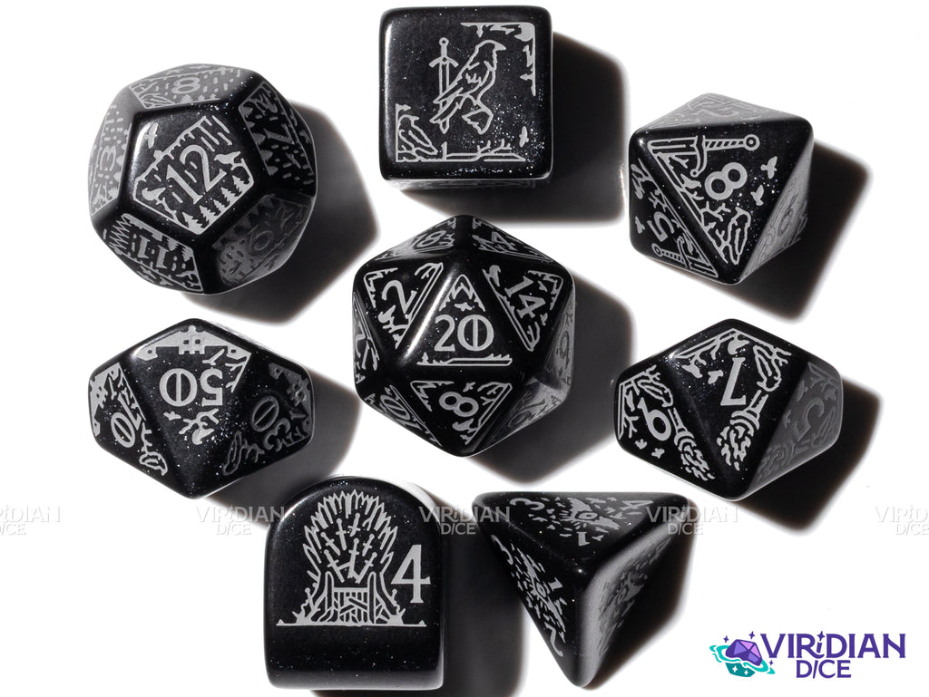 Night's Watch Dice Set (Game of Thrones) | Acrylic Polyhedral Dice (7)