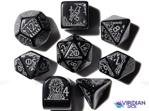 Night's Watch Dice Set (Game of Thrones) | Acrylic Polyhedral Dice (7)