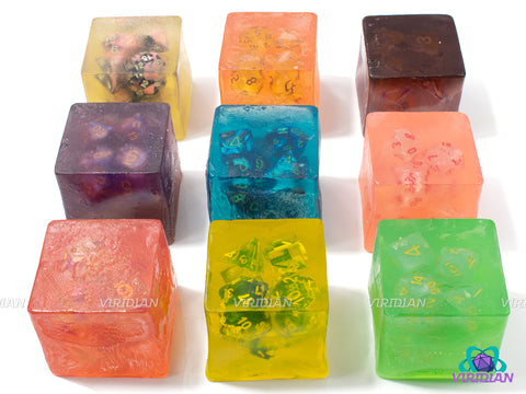 Tux's 98% Curse-Free Gelatinous Dice Soap | Handmade Bar with Mystery Dice Set Inside | (1) Cube (4oz Soap, 1oz dice) | Made in Syracuse, NY