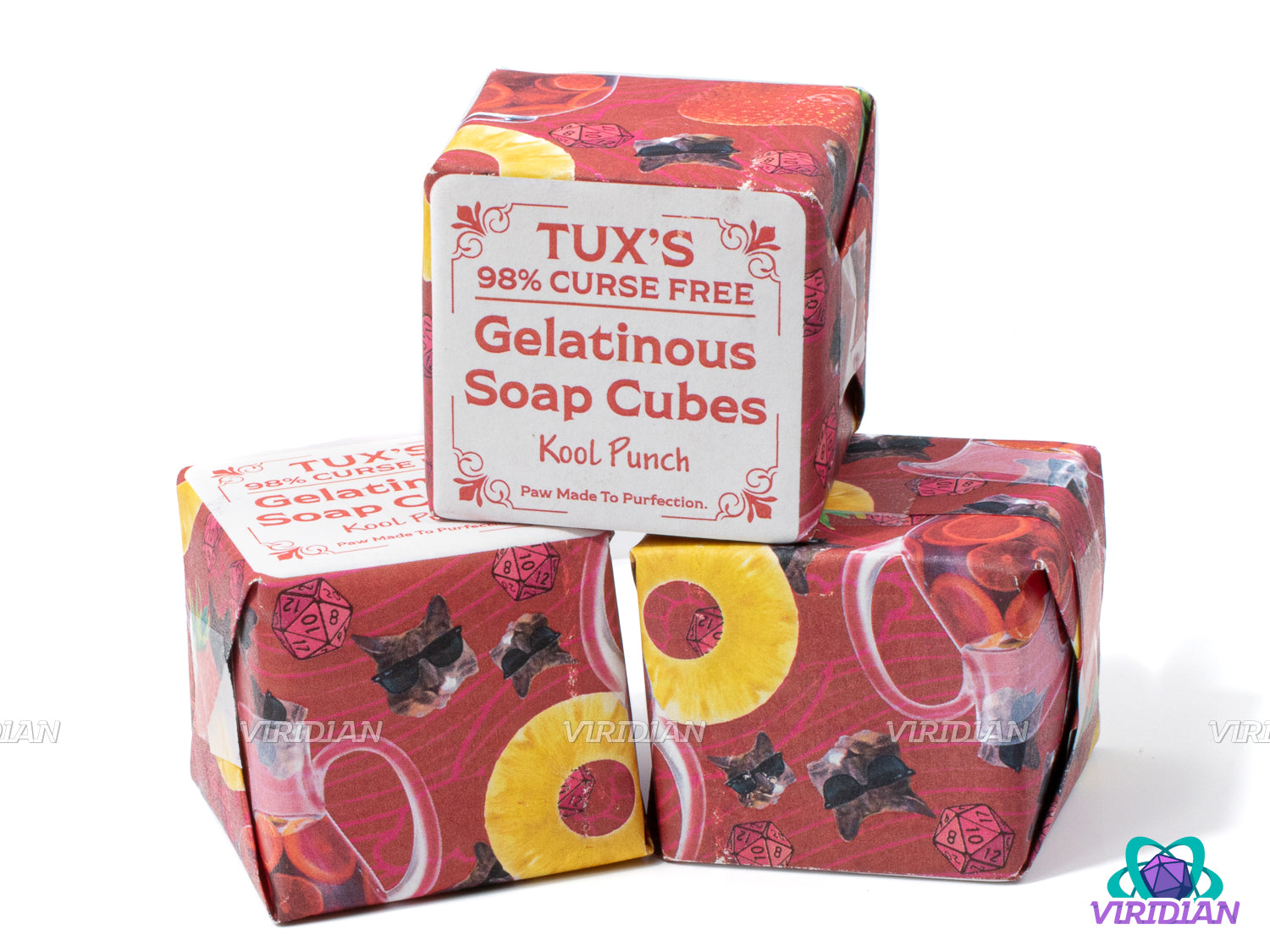 Tux's 98% Curse-Free Gelatinous Soap | Handmade with Mystery Dice Set Inside | Made in Syracuse, NY