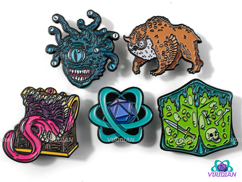 Pin Pals' Medley (5 Enamel Pins) | One of Each Metal Pin We Have! | D&D-esque, Dnd, Fantasy Art