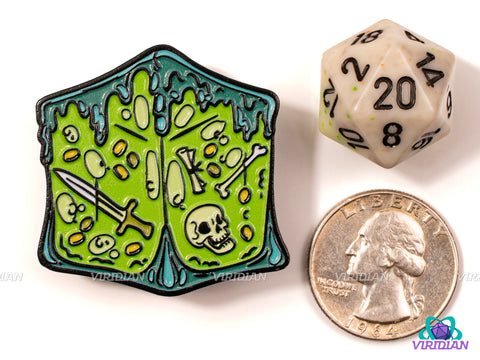 Pin Pals: Gelatinous Cube | Metal Enamel Lapel Pin | D&D-esque, Dnd, Fantasy Art | (1) Enamel Pin