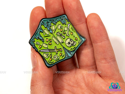 Pin Pals: Gelatinous Cube | Metal Enamel Lapel Pin | D&D-esque, Dnd, Fantasy Art | (1) Enamel Pin