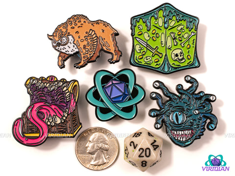 Pin Pals' Medley (5 Enamel Pins) | One of Each Metal Pin We Have! | D&D-esque, Dnd, Fantasy Art