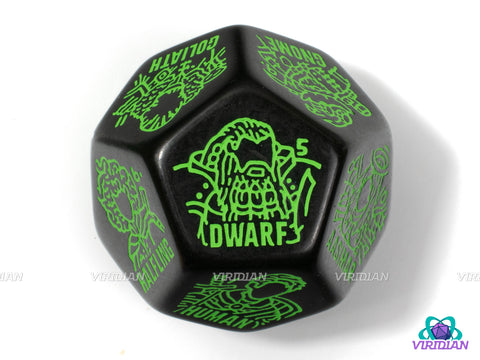 Race/Species Generator Die | D&D Racial Fantasy, Giant 12-Sided Random/Improv TTRPG DnD Character Dice | Acrylic Giant D12 (1)