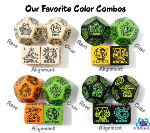 Alignment Dice (Set of 2) | Morality/Ethics & Law/Code, Lawful/Neutral/Choas & Good/Neutral/Evil Generator D6s | (2) Oversized Acrylic D6