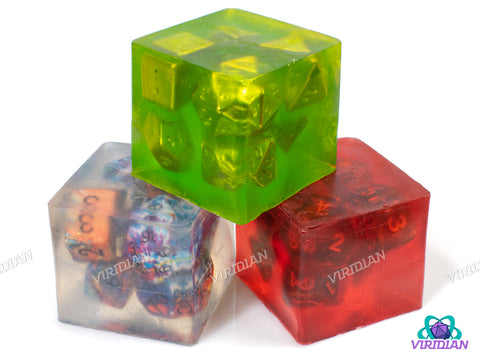 Tux's 98% Curse-Free Gelatinous Dice Soap | Handmade Bar with Mystery Dice Set Inside | (1) Cube (4oz Soap, 1oz dice) | Made in Syracuse, NY