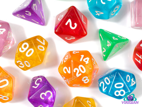 Translucent Rainbow (Colors Vary) | Translucent Multi-Color Polyhedral Set | Acrylic Dice Set (7)