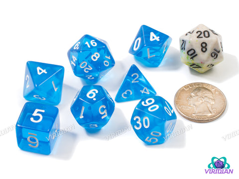 Blue Crystal | Translucent Blue | Acrylic Dice Set (7)