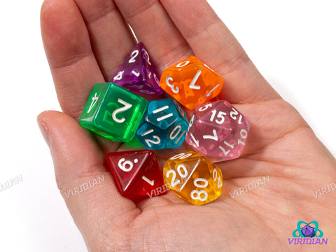 Translucent Rainbow (Colors Vary) | Translucent Multi-Color Polyhedral Set | Acrylic Dice Set (7)