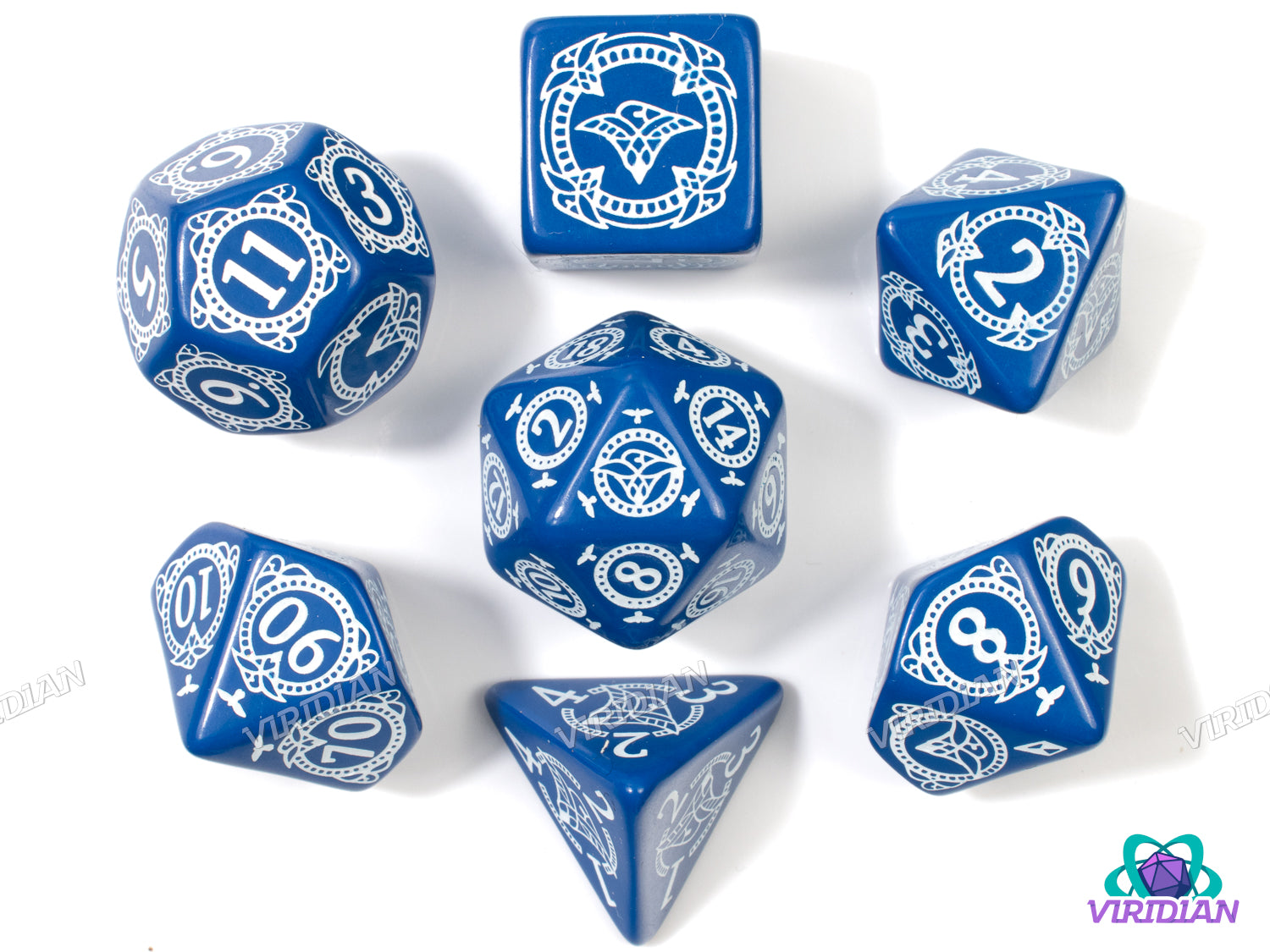 Pathfinder: Hell's Rebels | Blue & White | Q Workshop | Acrylic Dice Set (7)