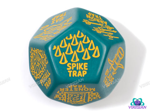 Trap Generator Die | Random Hazard and Danger Creation Dice, Giant 30mm | Acrylic Giant D12 (1)