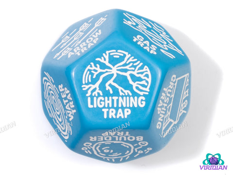 Trap Generator Die | Random Hazard and Danger Creation Dice, Giant 30mm | Acrylic Giant D12 (1)