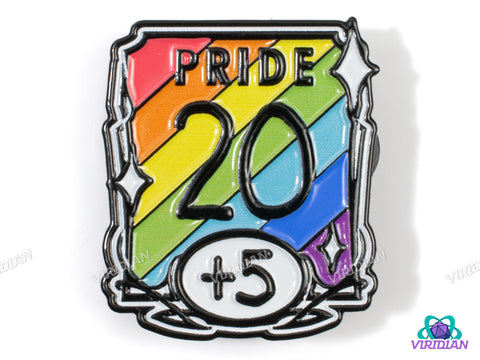 Pin Pals: Pride Ability Score | LGBTQIA, D&D Stat Block, Funny, Metal Enamel Lapel Pin (1) | D&D-esque, Dnd, Fantasy Art, Pride