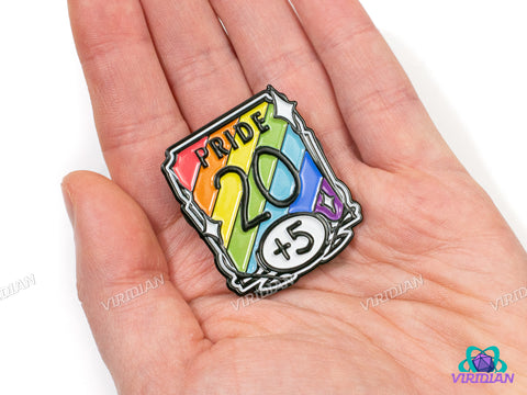 Pin Pals: Pride Ability Score | LGBTQIA, D&D Stat Block, Funny, Metal Enamel Lapel Pin (1) | D&D-esque, Dnd, Fantasy Art, Pride