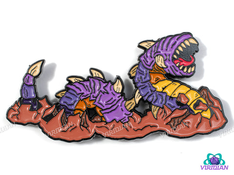 Pin Pals: Purple Worm | Large Metal Enamel Lapel Pin (1) | D&D-esque, Dnd, Fantasy Art