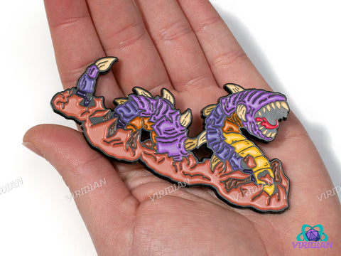 Pin Pals: Purple Worm | Large Metal Enamel Lapel Pin (1) | D&D-esque, Dnd, Fantasy Art