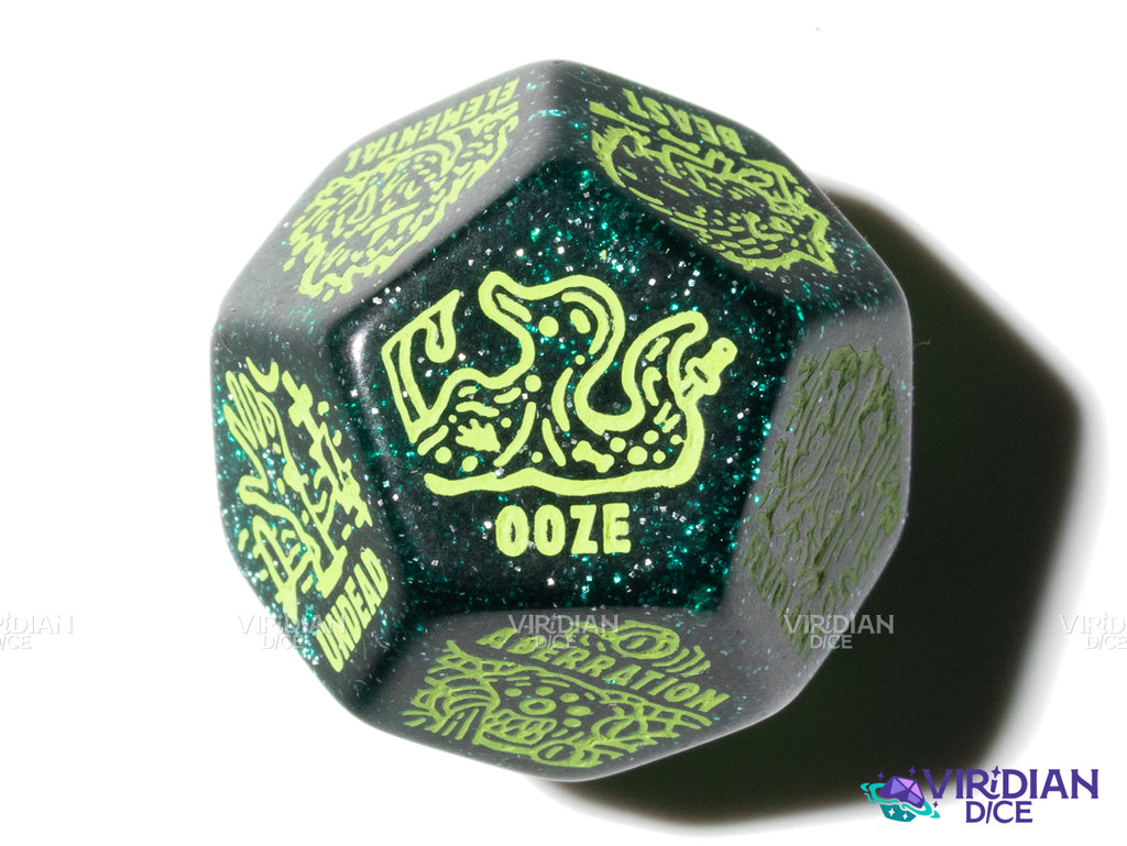 Monster Generator Die | D&D Random Encounter Creation Dice, Enemies/Monster/Creature Types, 30mm | Acrylic Giant D12 (1)