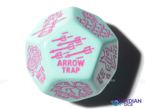 Trap Generator Die | Random Hazard and Danger Creation Dice, Giant 30mm | Acrylic Giant D12 (1)