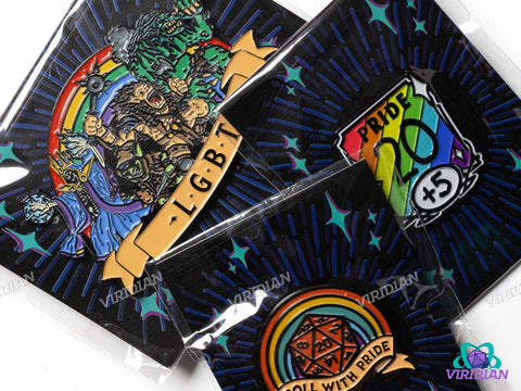 Pin Pals: Pride Pack (3 Enamel Pins) | One of Each LGBT/Ace Metal Pin We Have! | D&D-esque, Dnd, Fantasy Art